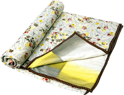 

Shoppeholics Printed Single Dohar(Microfiber, White)