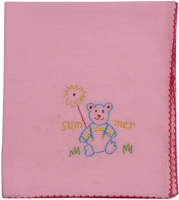

Ole Baby Embroidered  Swadding Baby Blanket(Cotton, Pink
