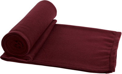 AAZEEM Solid Single Fleece Blanket for  AC Room(Microfiber, maron)