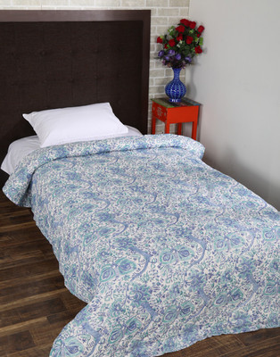 

Rajrang Floral Single Comforter(Cotton, White)