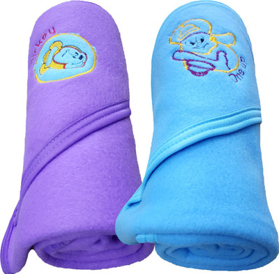 

Brandonn Plain  Hooded Baby Blanket(Polyester, Purple, Blue, Blue;purple