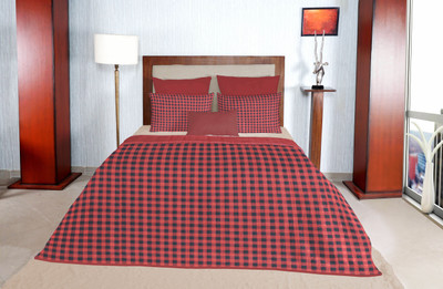 

Solaj Printed Double Comforter(Cotton, Red, Black), Black;red