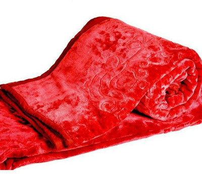 

Shopping Store Plain Double Mink Blanket(Microfiber, Red)