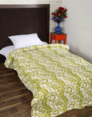 

Rajrang Floral Single Comforter(Cotton, Off White)