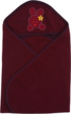 Quick Dry Plain Single Hooded Baby Blanket(Maroon)