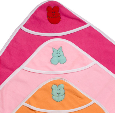 

Utc Garments Plain  Hooded Baby Blanket(Microfiber, Pink, Light Pink, Orange, Light pink;orange;pink