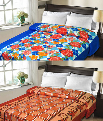 

Sanvi Traders Floral Double Blanket(Microfiber, Multicolor)