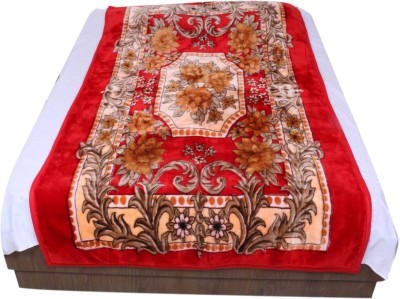 

IndiWeaves Floral  Mink Blanket(Polyester, Red