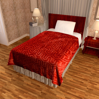 

Bombay Dyeing Striped Single Blanket(Microfiber, Orange)