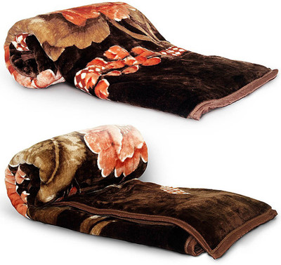 55% OFF on Little India Striped Single Blanket(Brown)