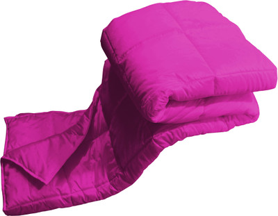 28% OFF on Zikrak Exim Checkered Queen Quilt(Pink)