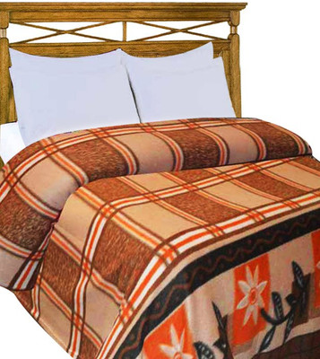 

Home Candy Checkered  Coral Blanket(Microfiber, Brown