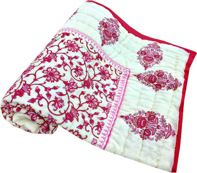 

Raj Laxmi Checkered Single Comforter(Cotton, Red, White)
