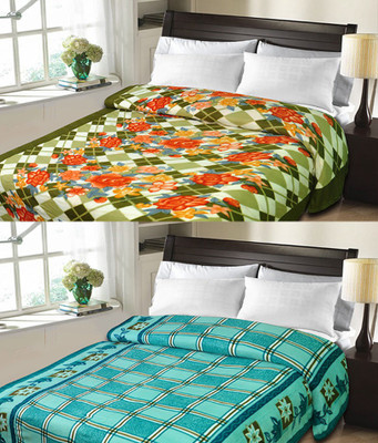 

Sanvi Traders Floral Double Blanket(Microfiber, Multicolor)