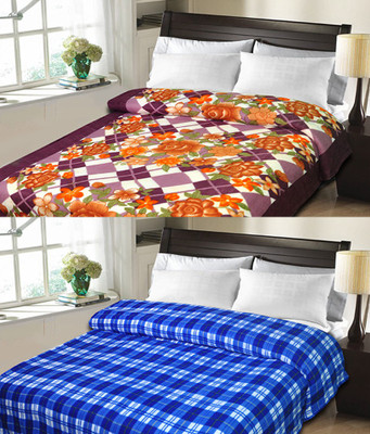 

Sanvi Traders Floral Double Blanket(Microfiber, Multicolor)