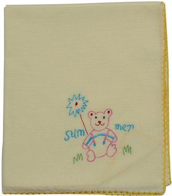 

Ole Baby Embroidered  Swadding Baby Blanket(Cotton, Yellow
