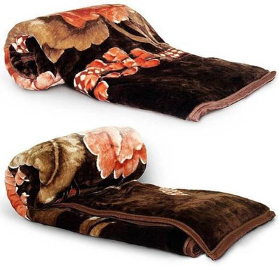 V.R.ENTERPRISES Floral Double Mink Blanket for  Heavy Winter(Microfiber, Multicolor)