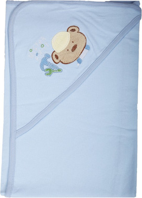 

Baby Boo Plain  Hooded Baby Blanket(Cotton, Blue