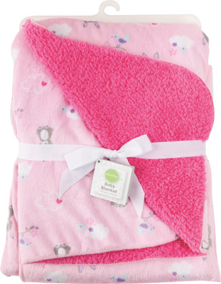 

Playette Self Design  Blanket(Microfiber, Pink
