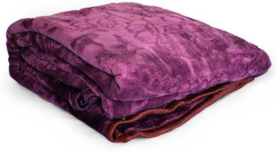 

YNA Plain Double Mink Blanket(Polyester, Purple)