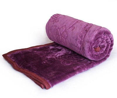 Indian Gift Emporium Floral Double Mink Blanket for  Heavy Winter(Microfiber, Purple)