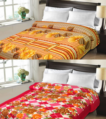 

Sanvi Traders Floral Double Blanket(Microfiber, Multicolor)