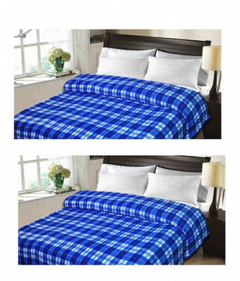 

Sanvi Traders Checkered Double Blanket(Microfiber, Multicolor)
