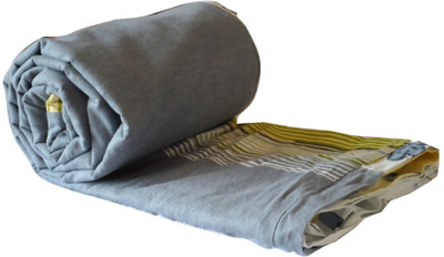 28% OFF on SNUGGLE Striped, Solid Double Comforter(Polyester, Grey)