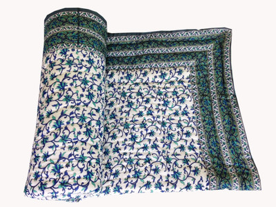 60% OFF on Silkworm Floral Single Quilt(Cotton, Blue)