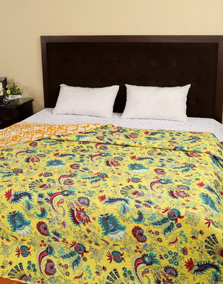 

Rajrang Floral Double Comforter(Cotton, Lemon Yellow)