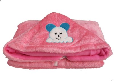 Gargshope Cartoon Crib Coral Blanket for  Mild Winter(Polyester, Pink)