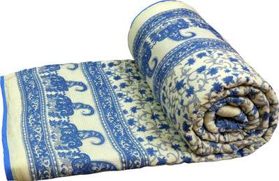 54% OFF on Buyclues Striped Double Quilt(Cotton, Multicolor)