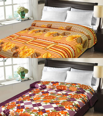 

Sanvi Traders Floral Double Blanket(Microfiber, Multicolor)