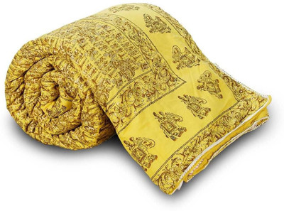 57% OFF on Little India Floral Single Quilt(Yellow)