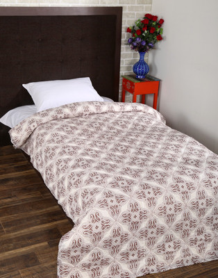 

Rajrang Floral Single Comforter(Cotton, Off White)