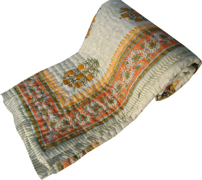 5% OFF on Jaipur Art and Craft Floral Single Quilt(Cotton, Mutlicolor)