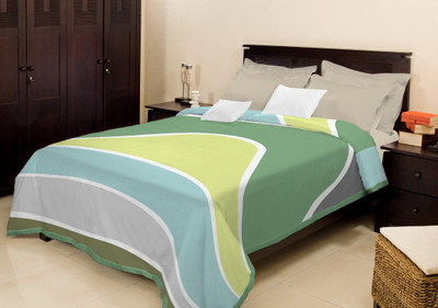 

Bombay Dyeing Abstract Single Mink Blanket(Microfiber, Green)