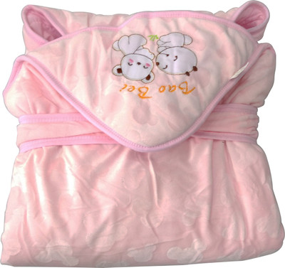 

Xinbaoyuan Printed ,  Hooded Baby Blanket(Polyester, Pink