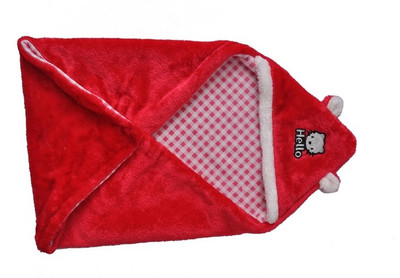 

SilverStone Checkered  Hooded Baby Blanket(Microfiber, Pink