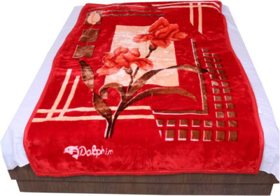 V.R.ENTERPRISES Self Design Double Mink Blanket for  Mild Winter(Microfiber, Multicolor)
