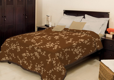 

Bombay Dyeing Floral Single Mink Blanket(Microfiber, Brown)
