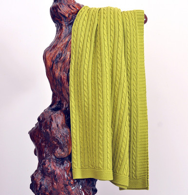 Colors For Living Self Design Single Throw Green(1 Throw)
