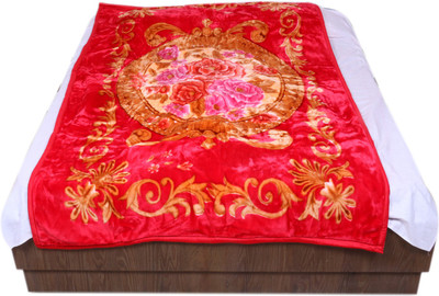 

IndiWeaves Floral  Mink Blanket(Polyester, Red