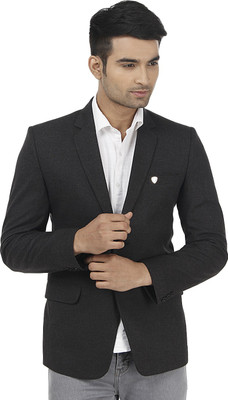 Platinum Studio Solid Single Breasted Formal, Casual Men Blazer(Black)