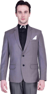 Protext Solid Single Breasted Sports, Festive, Party, Formal, Casual, Wedding Men Blazer(Grey)