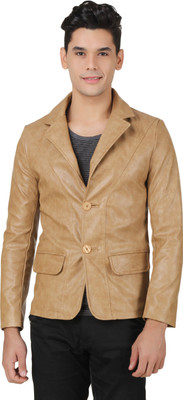 

Casabella Solid Single Breasted Festive Men's Blazer(Beige