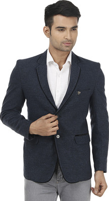 Platinum Studio Self Design Single Breasted Formal, Casual Men Blazer(Blue)