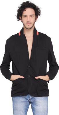 LUCfashion Solid Single Breasted Casual Men's Blazer(Black) available at flipkart for Rs.845