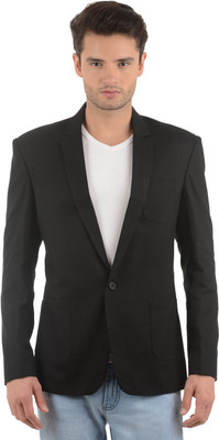 Azio Design Solid Single Breasted Casual Men Blazer(Black) Azio Design Solid Single Breasted Casual Men Blazer(Black)