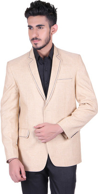 

Protext Solid Single Breasted Casual, Festive, Formal, Lounge Wear, Party, Sports, Wedding Men's Blazer(Beige